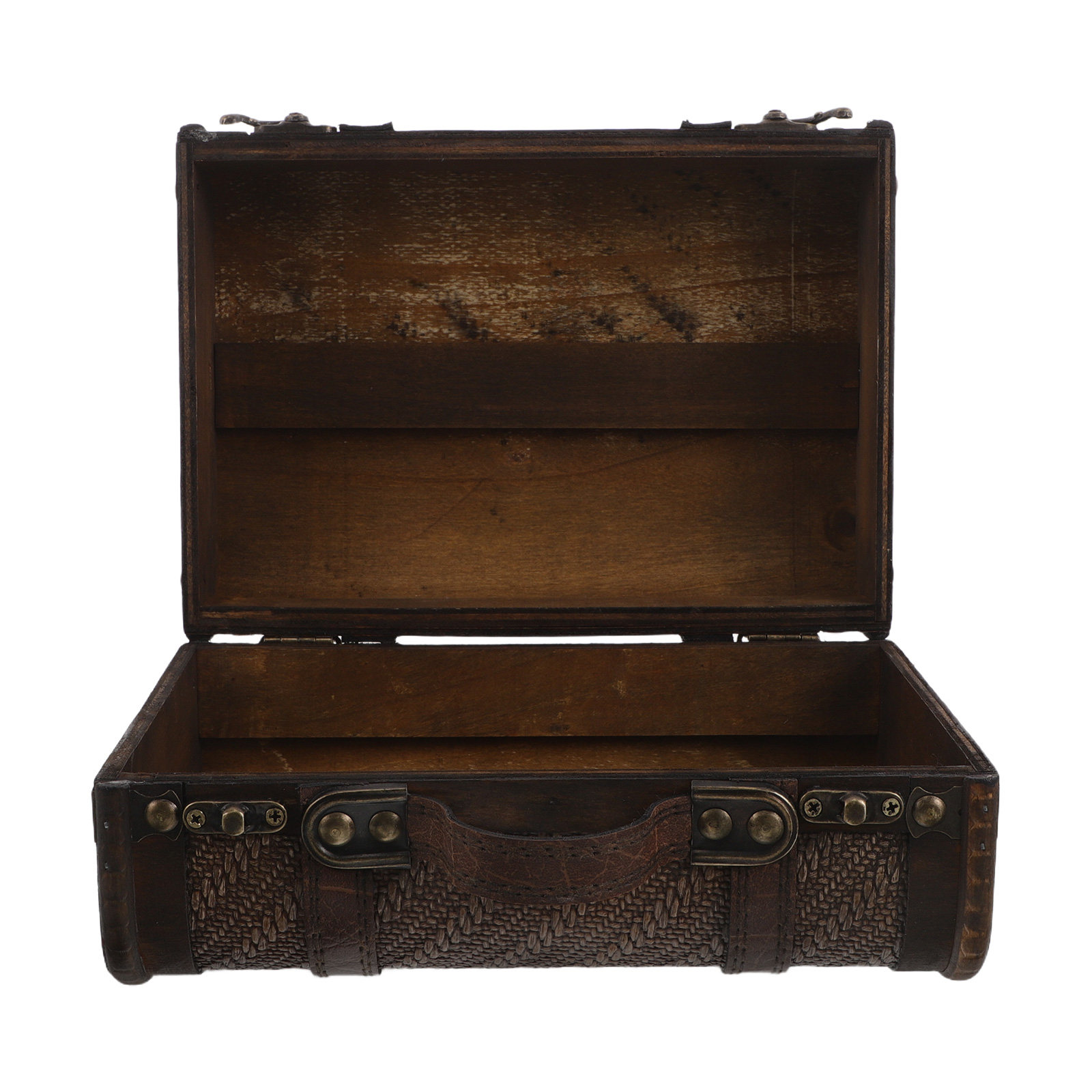 Retro Vintage Trunk Suitcase - 木製ヴィンテージスーツケース装飾収納ボックスレトロトラベルトランク小型チェスト家庭用オフィス写真撮影小道具ジュエリー用