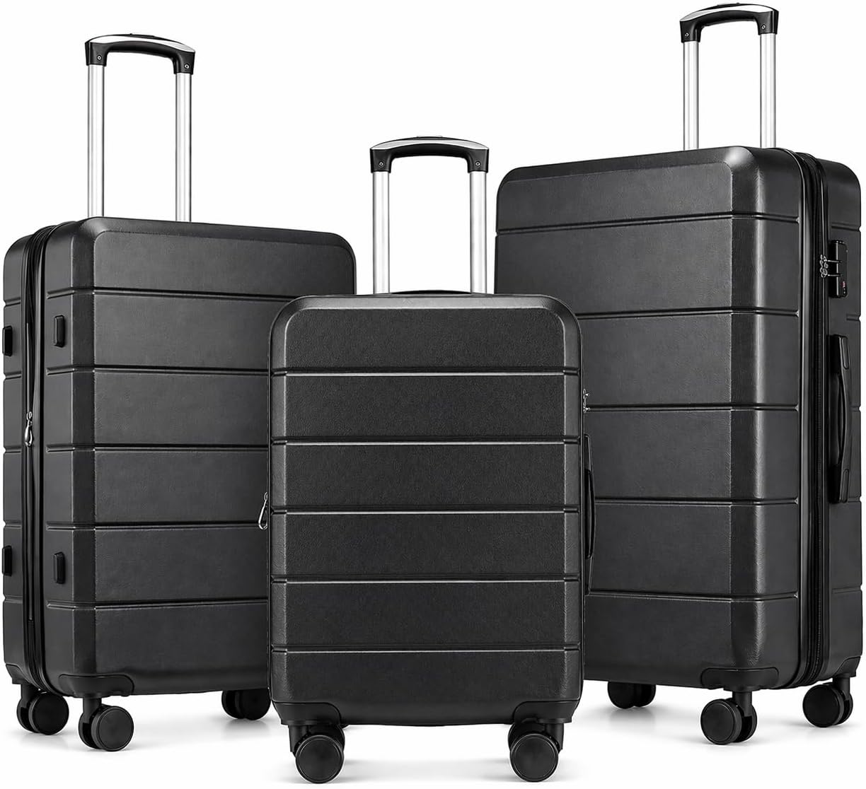 Expandable Hard Shell Luggage Set - YOETEY TSAロック付き拡張式ハードシェルスーツケース3点セット