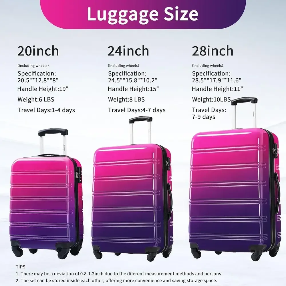3点セットのハードシェルスーツケース。360度回転可能なキャ - Expandable Hard Shell Luggage Set のレビューと価格