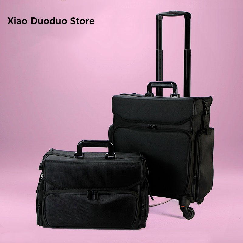 プロの美的ケース,黒のオックスフォードトラベルメイクツールボ - Foldable Rolling Luggage Bag のレビューと価格