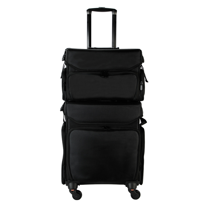 プロの美的ケース,黒のオックスフォードトラベルメイクツールボ - Foldable Rolling Luggage Bag のレビューと価格