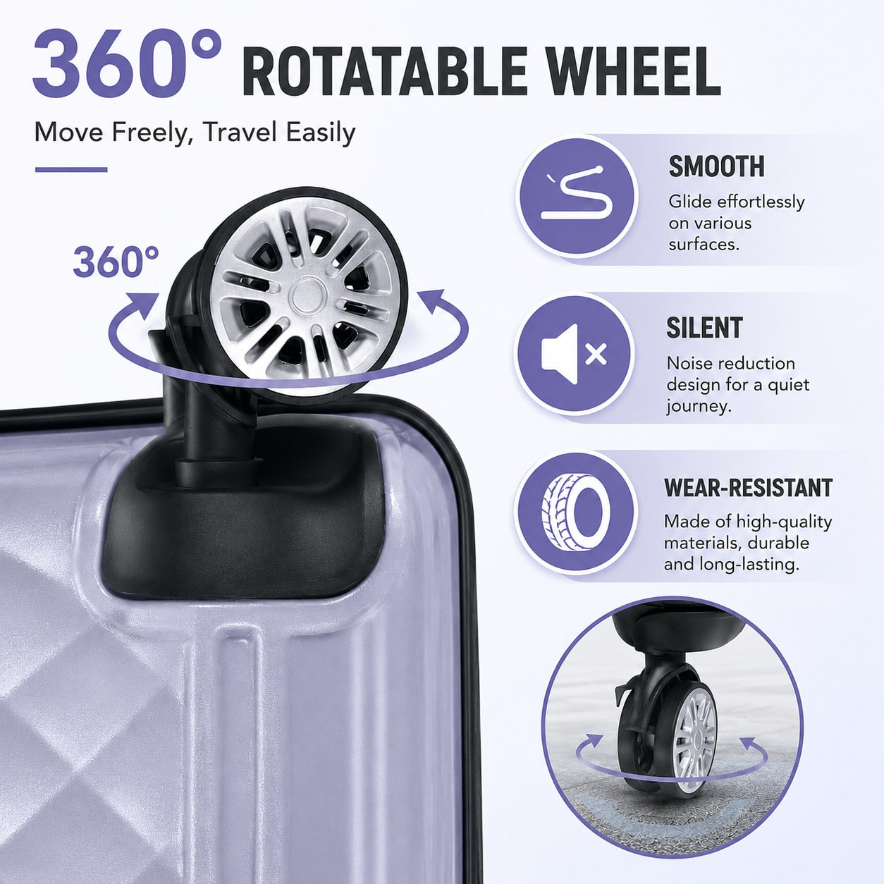 2個入りのキャリーオンスーツケースセット。20インチのPC+ - Cabin Size Lightweight Travel Trolley のレビューと価格