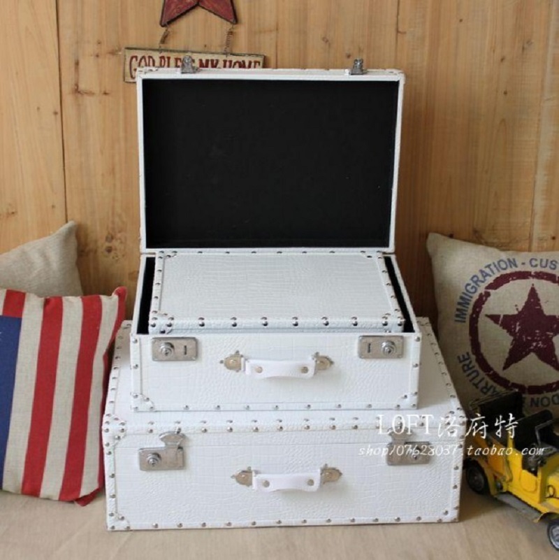 クロコダイルレザー柄トラベルケース、アンティーク調収納トラン - Retro Vintage Trunk Suitcase のレビューと価格