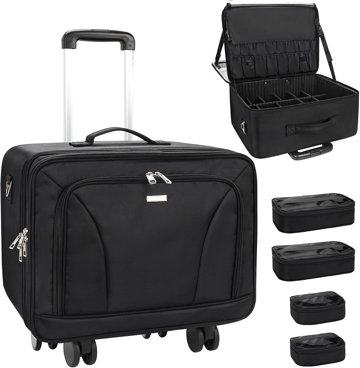 特大サイズの回転式メイクアップトラベルトレインケース（360 - Travel Bags のレビューと価格