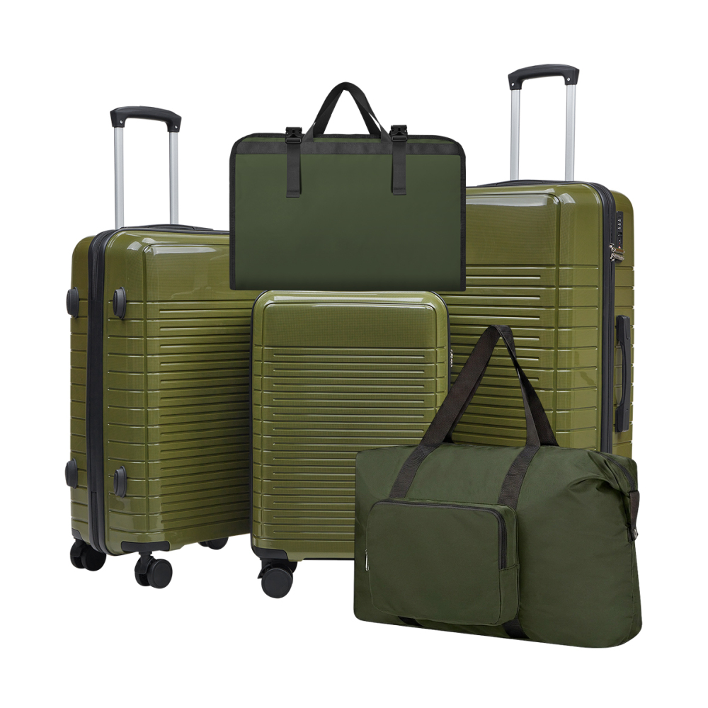 5点セットのPP製ハードシェルスーツケース。20インチ、24 - Foldable Rolling Luggage Bag のレビューと価格