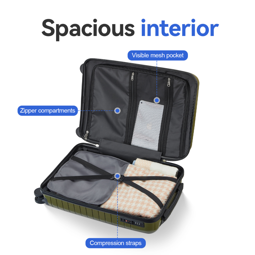 5点セットのPP製ハードシェルスーツケース。20インチ、24 - Foldable Rolling Luggage Bag のレビューと価格