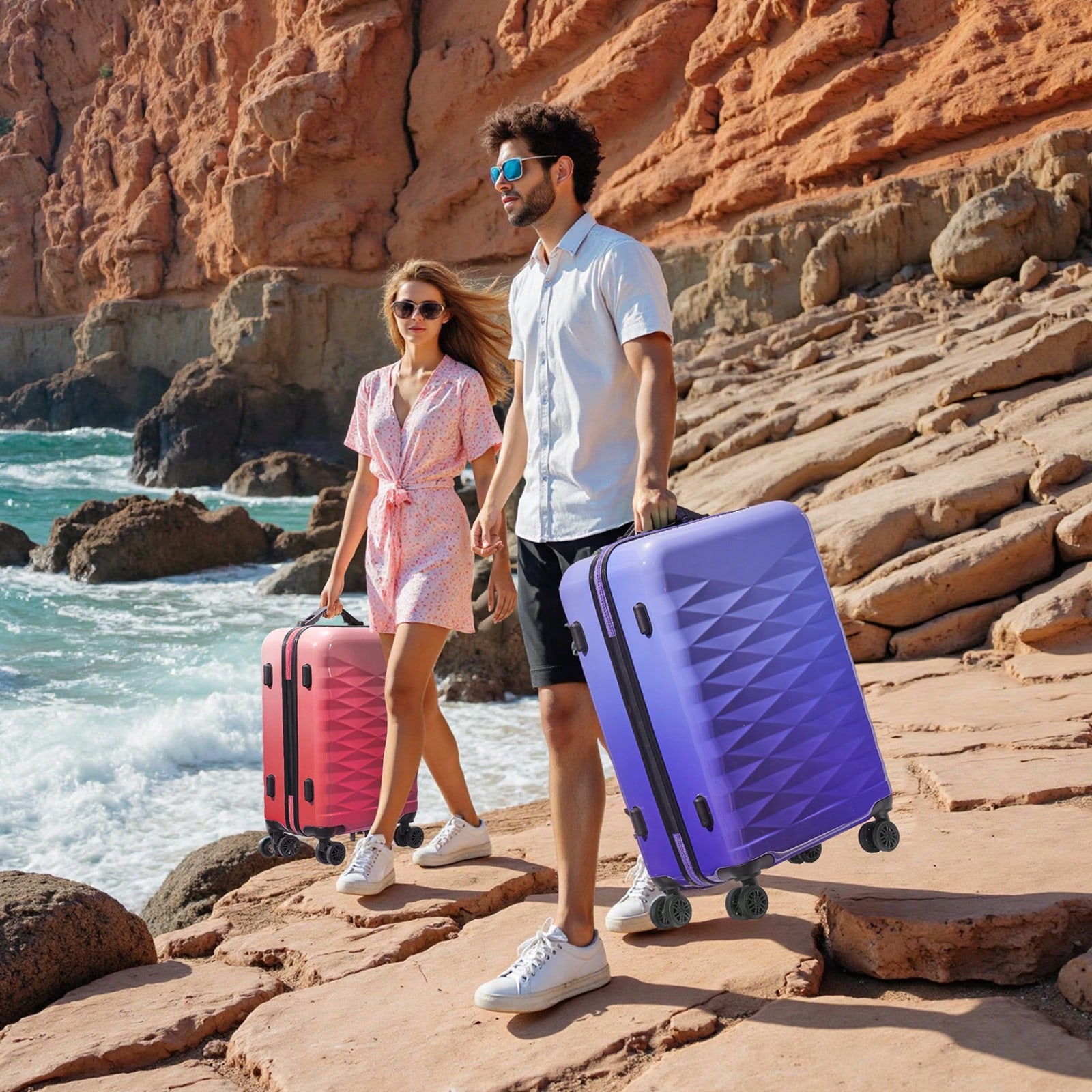 女性向け、20インチ/28インチのハードシェル製スーツケース - Spinner Wheel Rolling Suitcase 20 Inch のレビューと価格