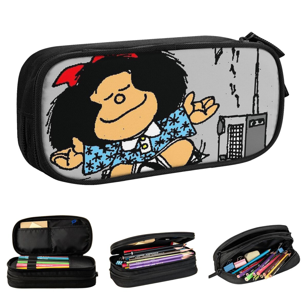 M-Mafaldas 漫画鉛筆ケースかわいいアミンペンバッグ - Cosmetic Bags のレビューと価格