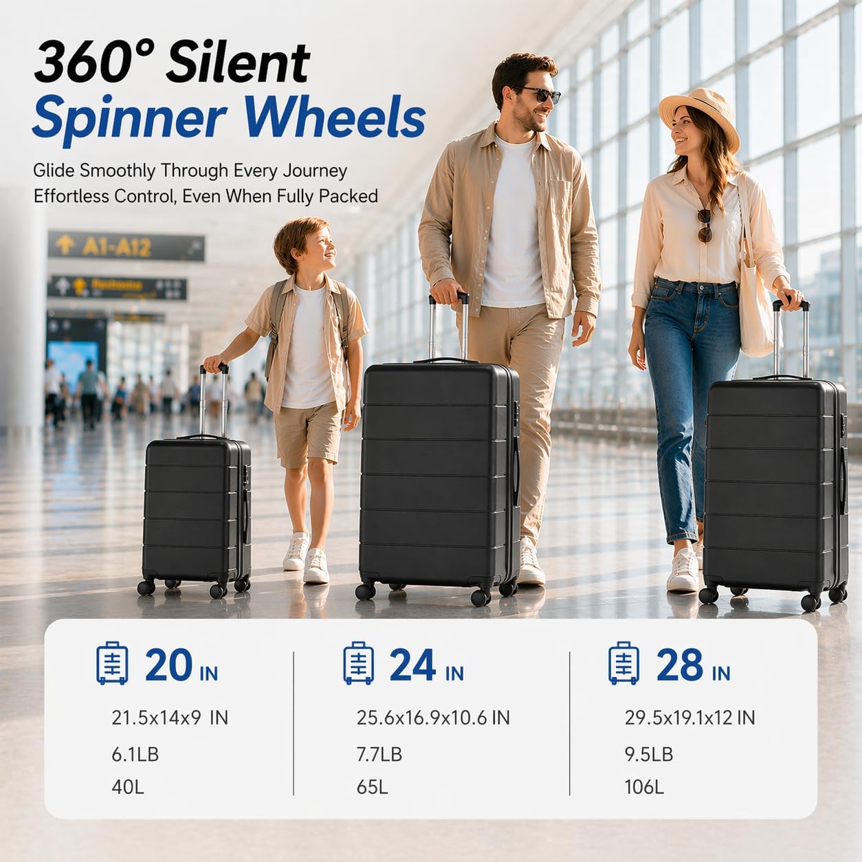 YOETEY TSAロック付き拡張式ハードシェルスーツケース - Expandable Hard Shell Luggage Set のレビューと価格