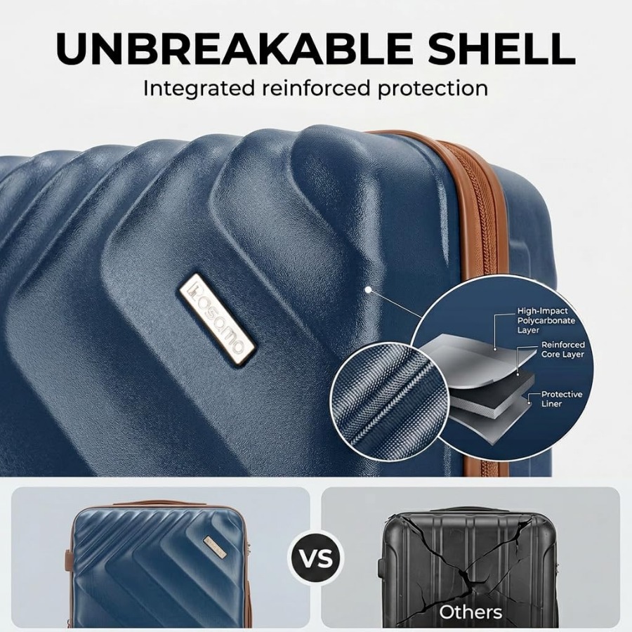 5点セットのハードシェル拡張式スーツケース、航空会社が認める - Expandable Hard Shell Luggage Set のレビューと価格